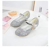 Girls Purple High Heels For Kids Princess RED Leather Shoe Footwear Children's Dress Party Wedding Shoes Round Toe 1-3CM