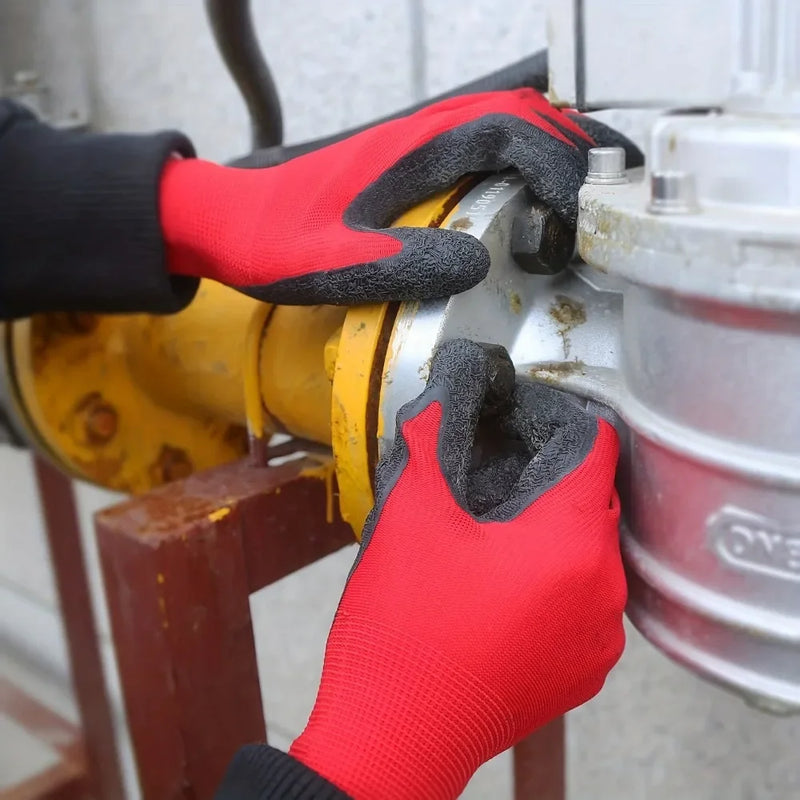 Multi functional work gloves, rubber coating, durable and safe grip, suitable for gardening and mechanical workers