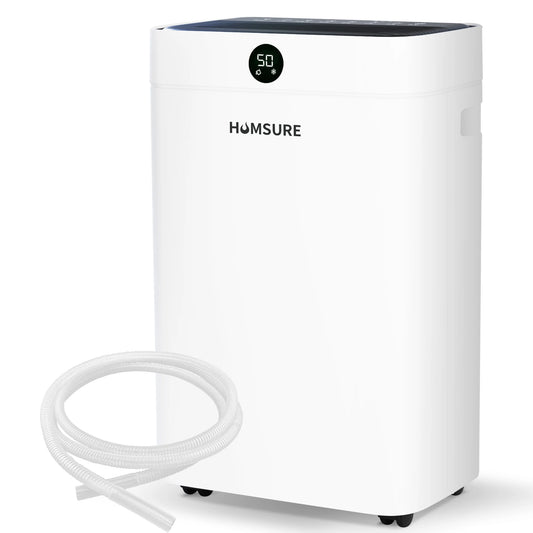Dehumidifier 20 L, Dehumidifier for Basement Rooms with Digital Display, 24H Timer, Automatic Defrosting, Clothes Drying Function, Continuous Drainage