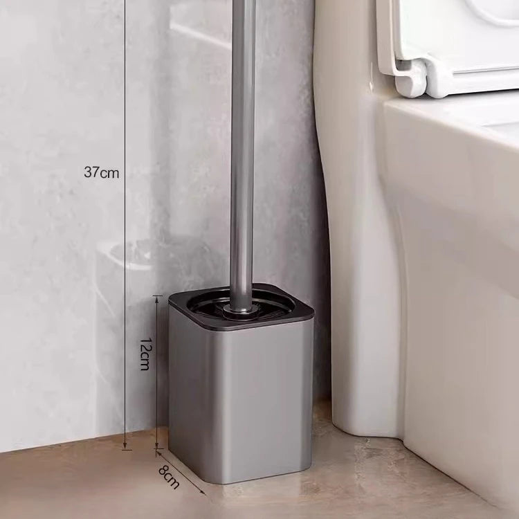 Escobillero de lujo con carcasa metálica, soporte para escobillero de pared, sin ángulo muerto, herramientas de limpieza para el hogar, accesorios de baño