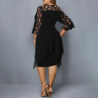 Fashion Chiffon Hollow Out Loose Casual Dress Women 2025 Summer Plus Size Women Clothing Ladies Dresses 4XL 5XL 6XL Robe Femme