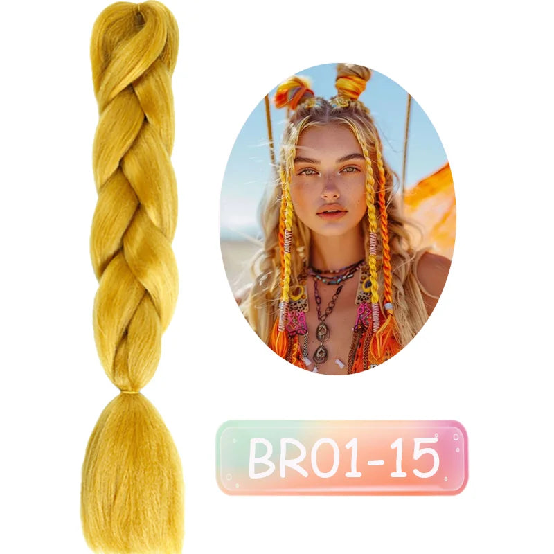 Lupu 24 "extensões de cabelo sintético longo ombre trança para mulheres preto roxo rosa azul loiro jumbo tranças suporte atacado