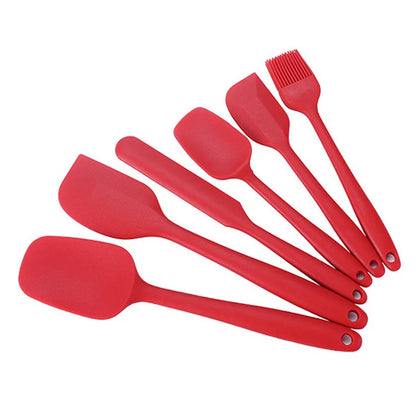 Non-Stick Silicone Spatula Set, Heat Resistant Spatulas, Turner for Cooking, Baking Mixing Tools, Food Grade, 6 pcs 