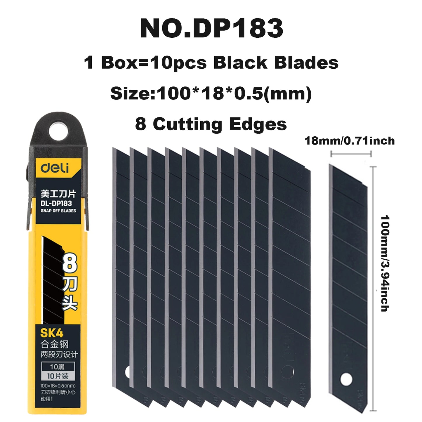 10 cuchillas de repuesto de 18 mm para cuchillos multiusos, cuchillas desprendibles compatibles con cuchillos de corte retráctiles de 18 mm, cuchillos para manualidades y cúteres.