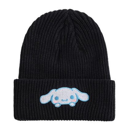 Hot Sale Saniro Hello Kitty Beanie Hat Women Cute Cartoon Cinnamoroll Melody Kuromi Winter Knitted Cap