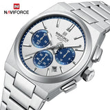 NAVIFORCE Men Casual Sport Quartz Calendar Wrist Watch for Men Business Steel Strap Waterproof Male Clock Relogio Masculino