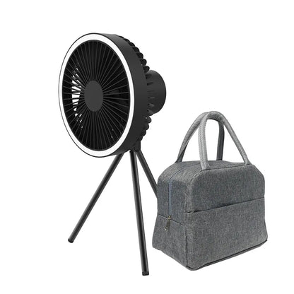 2024 New Portable Tripod Camping Fan 10000mAh USB Rechargeable Multifunctional Mini Outdoor Tent Wireless Ceiling Electric Fan