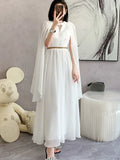 New Fashion Luxurry White Long Dress Women Sleeveless High-End Vintage Elegant Party Dresses Vestidos Female Clothing