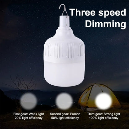 USB recarregável LED lâmpada de emergência, lanternas portáteis ao ar livre com gancho, Camping Light, BBQ tendas, bateria bulbo, 1 Pc, 2 Pcs, 4 Pcs, 6 Pcs, 8 Pcs, 10Pcs