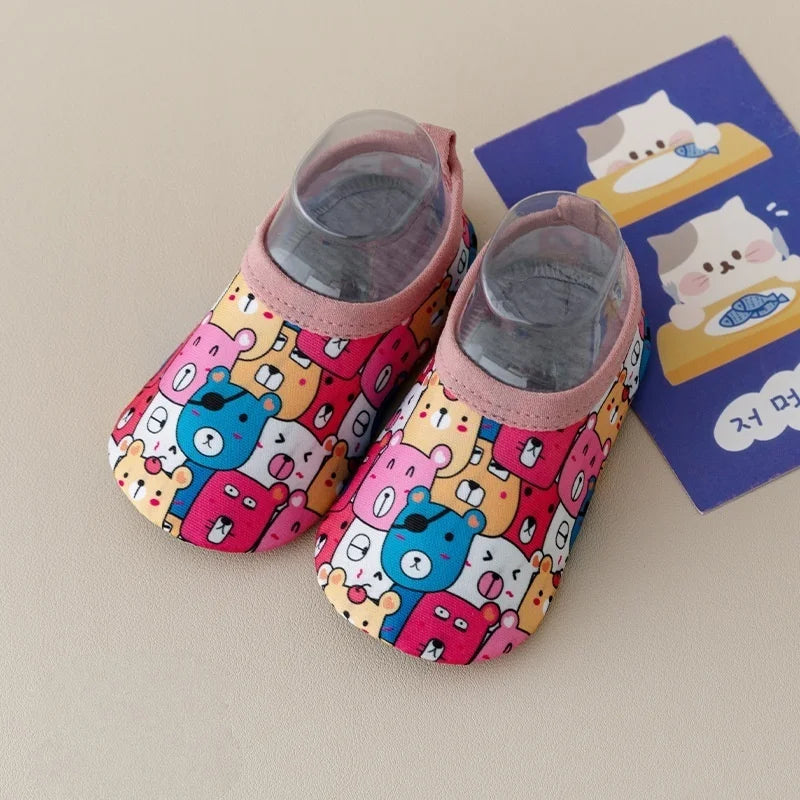 2026 Summer 0-5Y Baby Girls Walkers Shoes Mesh Breathable Anti-Slip Soft Boys Children Shoes Cartoon Print Toddler Indoor Shoes