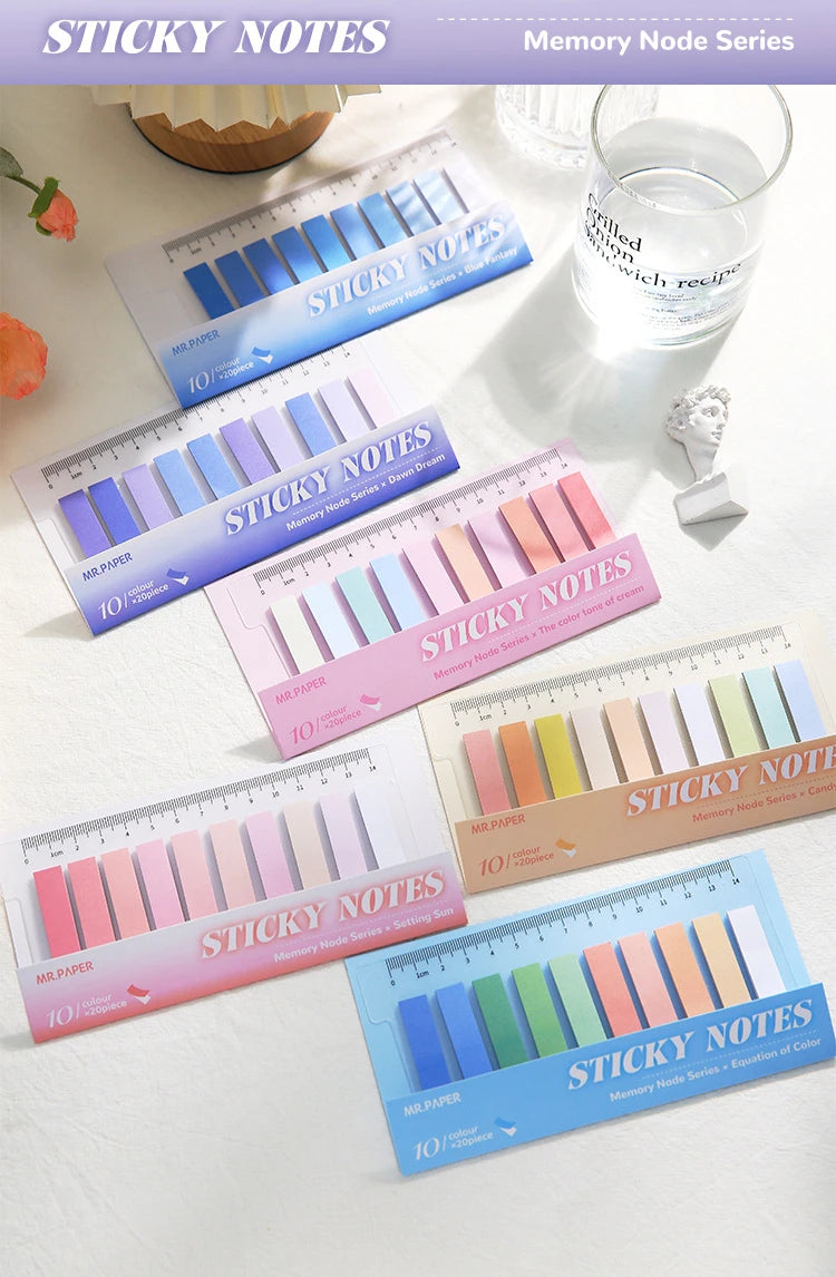 200 Sheets/set of Moranti Colored Index Stickers for Marking, Message Creative Stationery Stickers