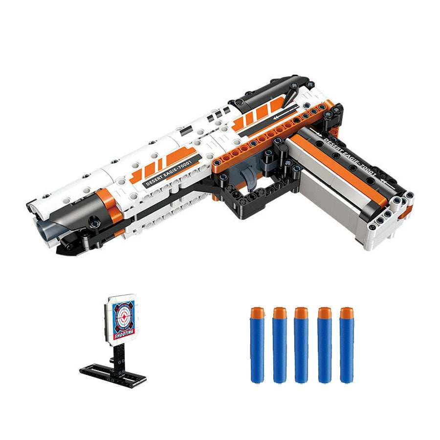 Technical Building Blocks Toys Gun Scorpion Uziel Submachine Magnum Eagle USP Pistol WW2 Military SWAT Weapon Model For Children