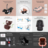 Lujoso cochecito de bebé portátil 3 en 1 de viaje con marco de aluminio alto y plegable, para recién nacidos, con cuatro ruedas.