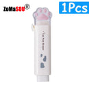 1-8Pcs New! Kawaii Cat Paw Rubber Erasers Retractable Pencil Eraser for Kids Students School Home Office Writing Drawing