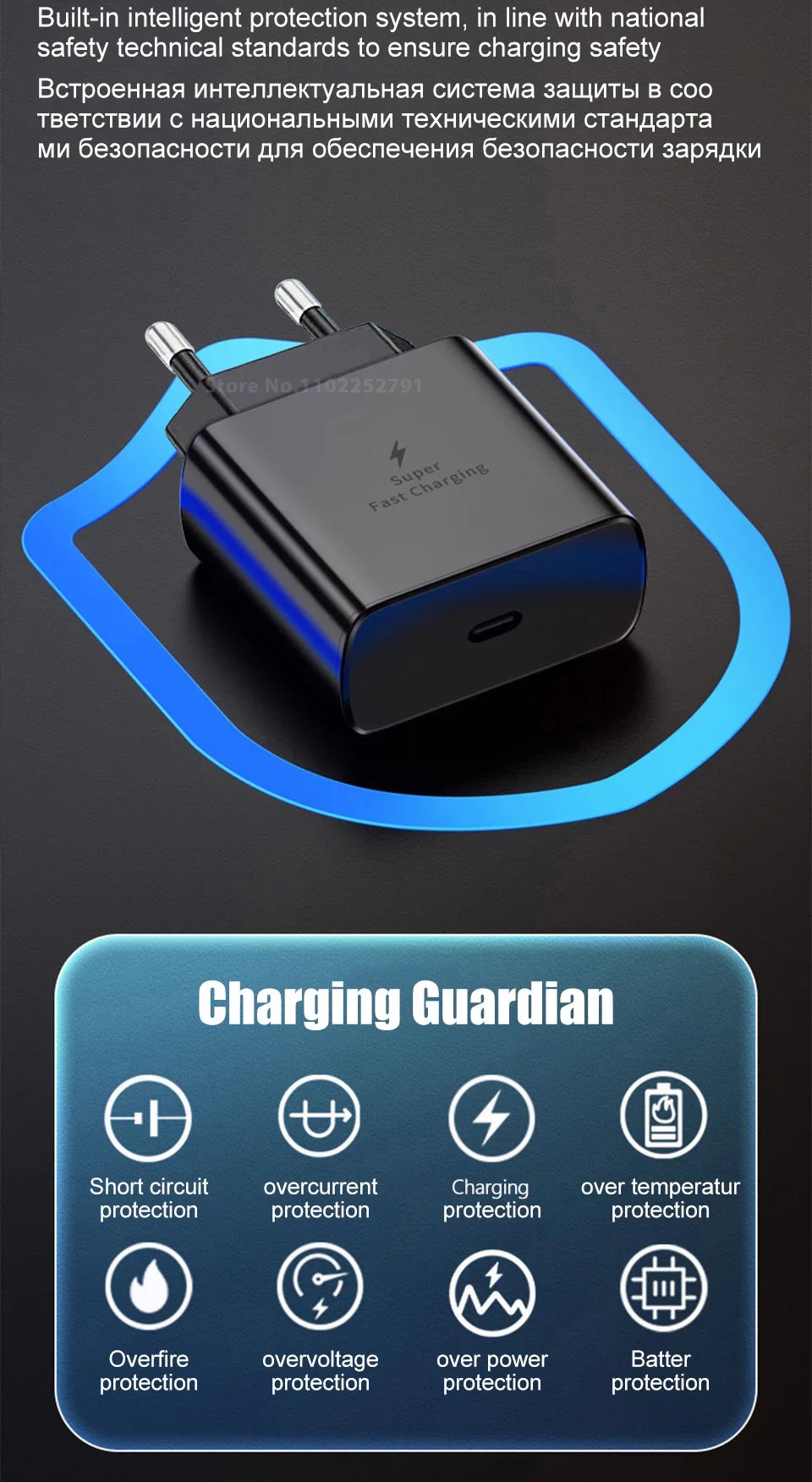 PD45W USB C Charger For Samsung Galaxy S24 S23 S22 S21 S20 Ultra S10 Plus FE Super Fast Charging Type C Charge Cable Accessories