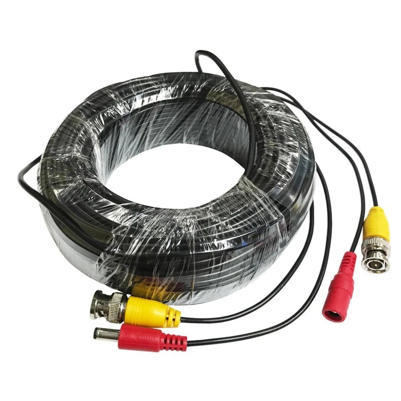 Cable coaxial BNC+CC 2 en 1 para exteriores, conector BNC de 5-50 m, alimentación de vídeo para cámaras AHD, sistema DVR, cámara de vigilancia de seguridad.