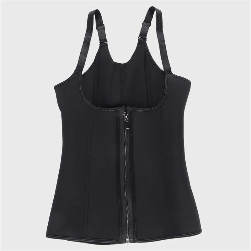 Camiseta sin mangas moldeadora de cintura para mujer, con cremallera, moldeadora de cuerpo, control de abdomen, ropa interior deportiva para mujer