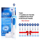 Cepillo de dientes eléctrico Oral B para adultos, recargable, con rotación, blanqueamiento 3D y cabezales de regalo.