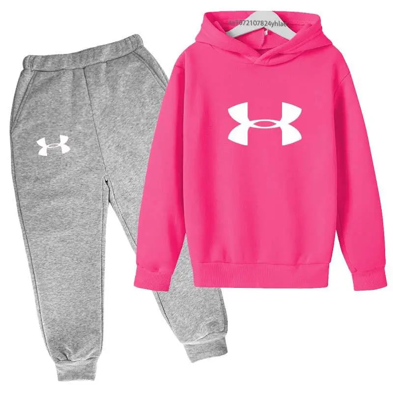 Kids Trendy Letter Print Spring Autumn Fashion Hoodie+Pants 2pcs Tracksuits 2-13Years Boys Girls Casual Outfits Children Clothes