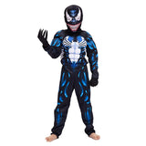 Disfraz de superhéroe para niños, disfraz de veneno de araña negro, disfraz de fantasma, mono Unisex de LICRA 3D, mono para niños, Cosplay de Halloween