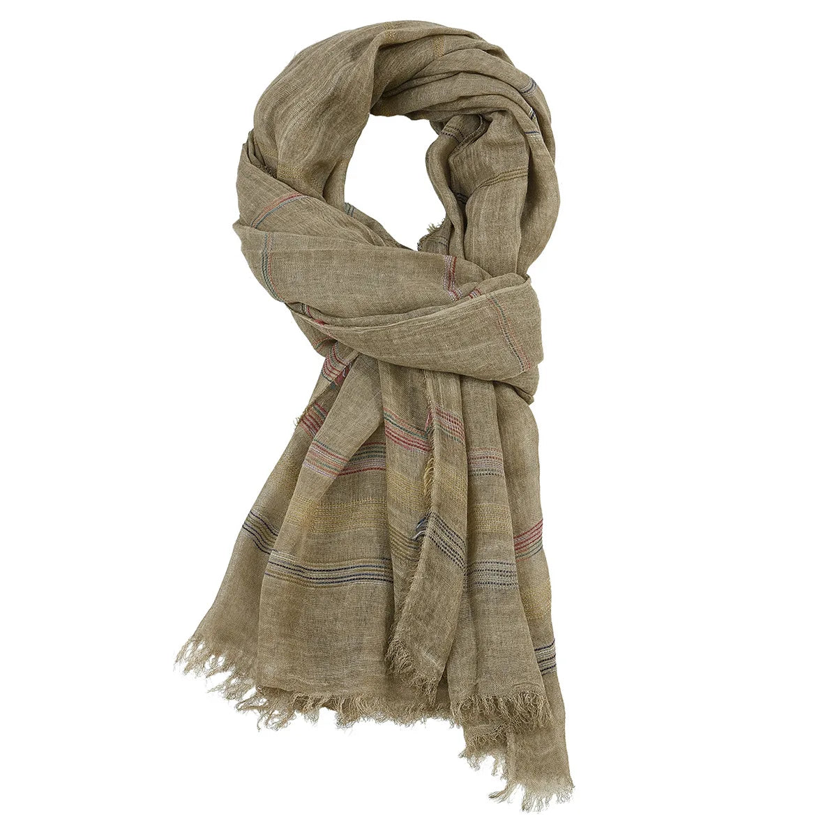Bufanda de moda para hombre, de algodón y lino, con hilo teñido a rayas, con borlas, chal largo, accesorios para otoño e invierno.