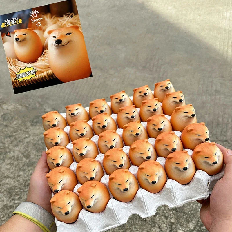 Dog & Egg Decorations Creative Shiba Inu Realistic Egg Shape Desk Decor for Home Offices Fun Christmas Gifts Home Decor Figurine