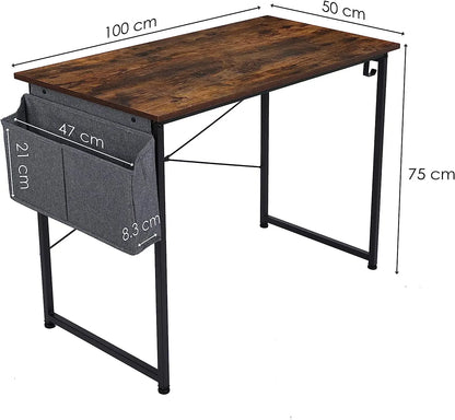 Homfa Desk Computer PC Desk Laptop Table Home Office School Work Desk Stable with Organizer 100 x 50cm