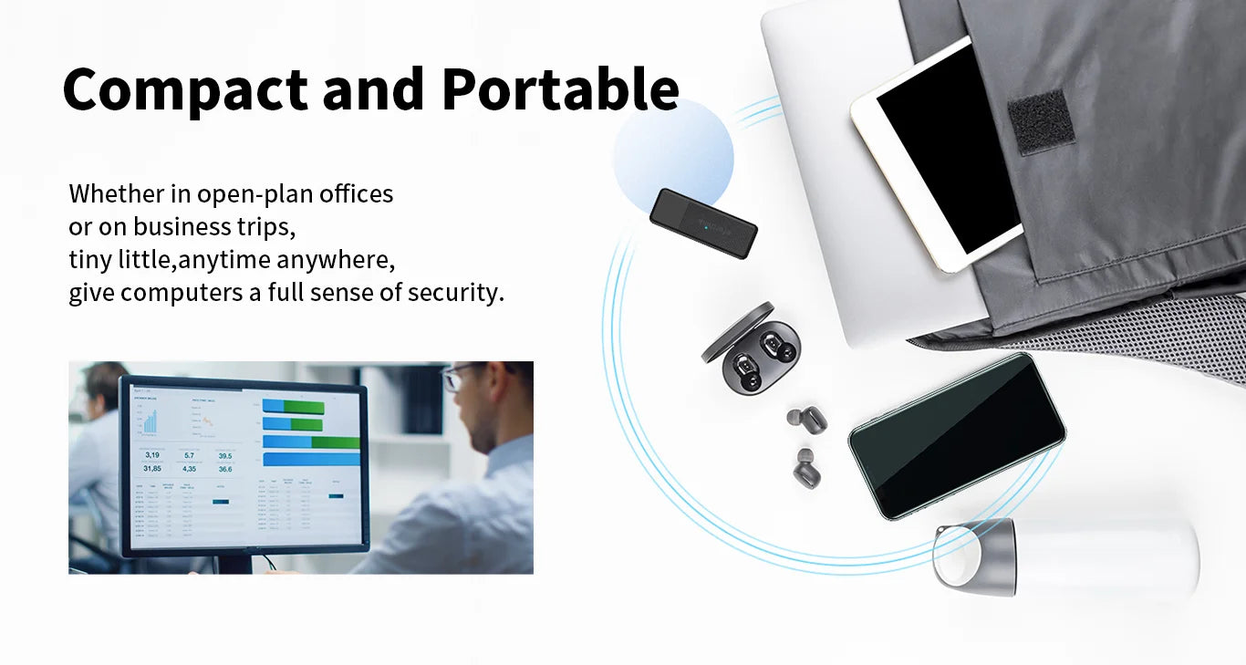 EforLink Computer Touchless ScreenLock, Automatic Locking, UWB High-Precision Ranging, USB Security Key, Windows Security Key