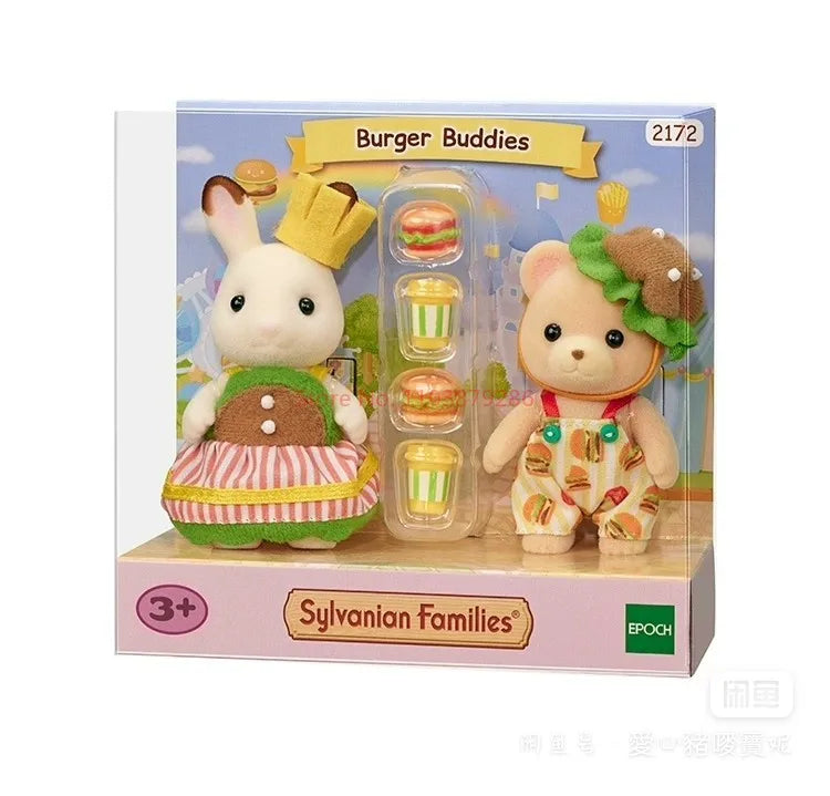 Original Sylvanian Families Anime Girl Figures Baby Raincoat Easter Fruit Kawaii Cute Room Decoration Christmas Gift For Kid Toy