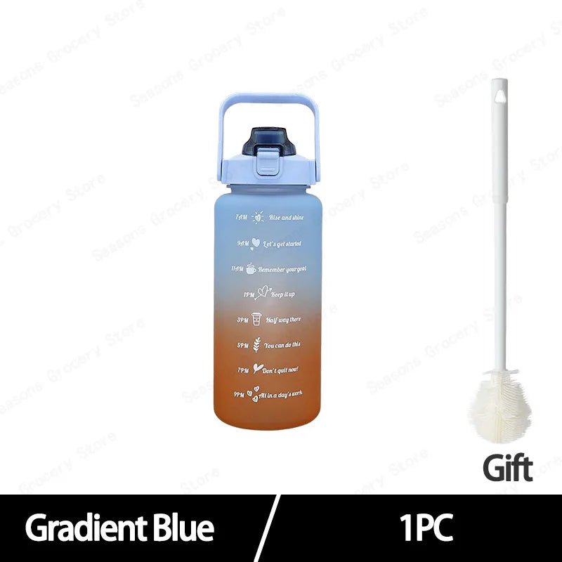 2025 Spring/Summer 2L Large Capacity Outdoor Plastic Bouncing Straw Sports Water Bottle Leak-proof Portable Refill Cups