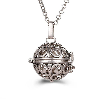 New Aroma Water Droplets Cage Lockets Necklace Heart Shaped Zircon Essential Oil Diffuser Set Combination Woman Pendant Jewelry