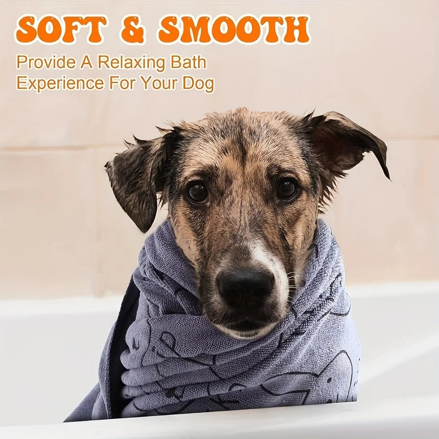1pc Ultra Fine Fiber Super Absorbent Pet Bath Towel, Fast Drying, Soft and Comfortable Small To Large Dog and Cat Grooming Towel
