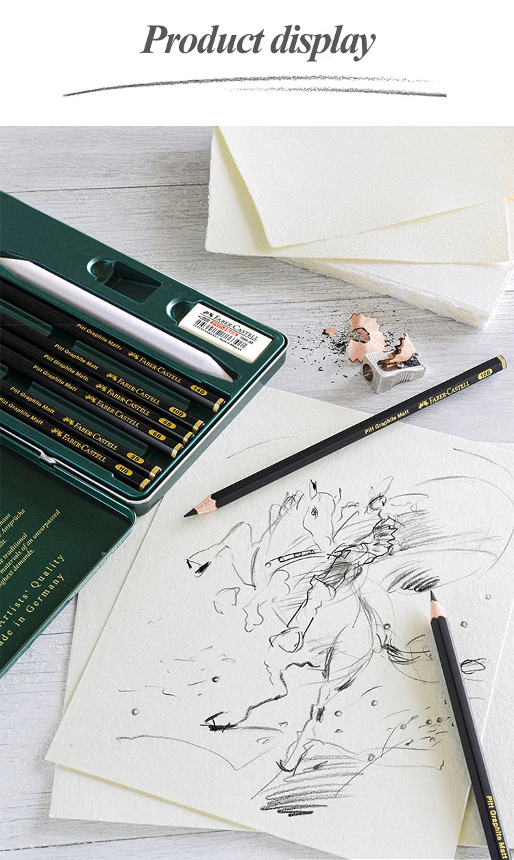 Faber-Castell 8/12pcs Set Matte Sketch Pencil Art Graphite For Sketch Black Lead Writing Drawing Graphite Pencils Supplies