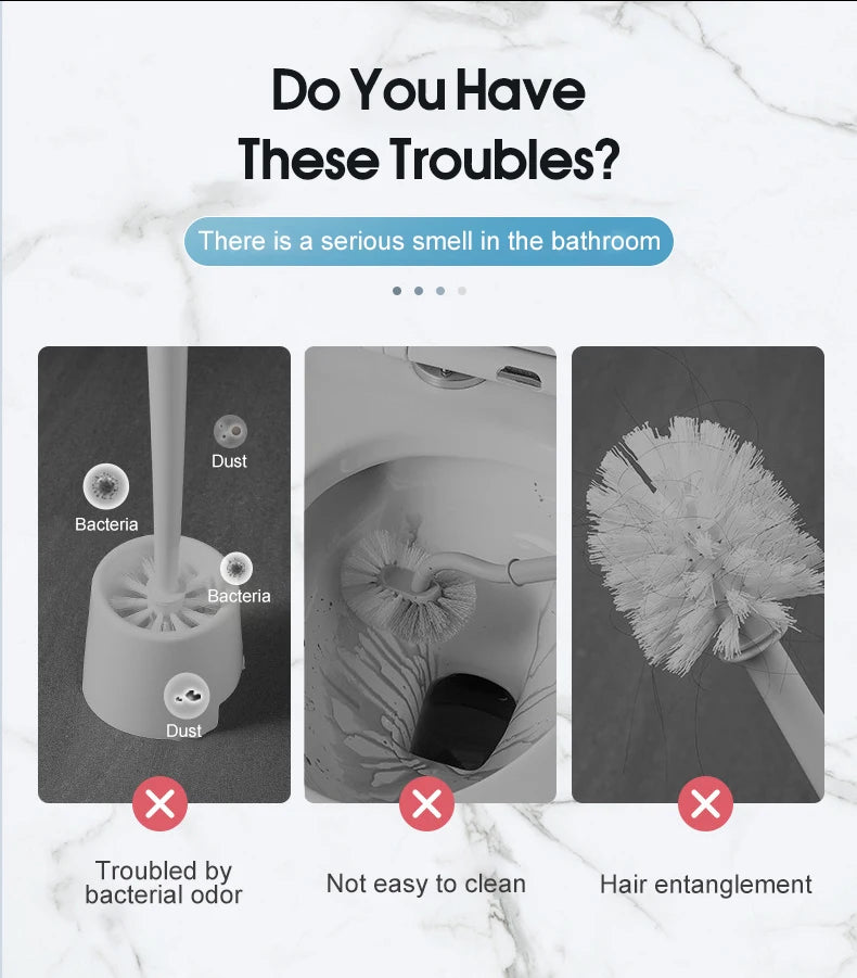 IZEFS Disposable Toilet Brush with Cleaning Solution, Wall-Mounted Bathroom Cleaning Tool with Replaceable Brush Heads, WC Accessories