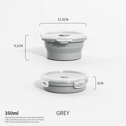 Collapsible Food Storage Containers Silicone Lunch Box with Lid Food Bowls Kitchen Stackable Lunch Box for Pantry Freezer Safe