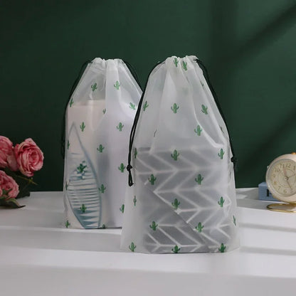 Clear Waterproof Travel Makeup Bag Cosmetic Organizer Drawstring Storage Bag Toiletry Bag
