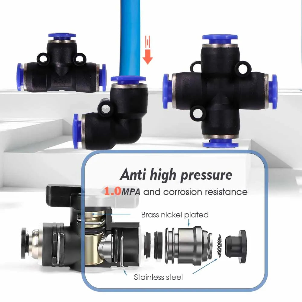 30-5m 1/4" 4/6mm Misting Cooling System 360° Free-bend Adjustable Nozzle Atomizer Sprayer for Outdoor Garden Irrigation Watering