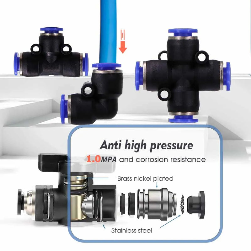 30-5m 1/4" 4/6mm Misting Cooling System 360° Free-bend Adjustable Nozzle Atomizer Sprayer for Outdoor Garden Irrigation Watering