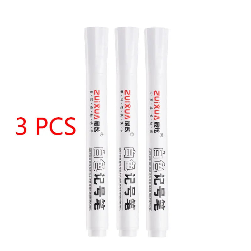 1/3/5 Pcs White Marker Pens 2.0mm Oily Waterproof White Gel Pen DIY Graffiti Sketching Markers Stationery Writing School Supplies