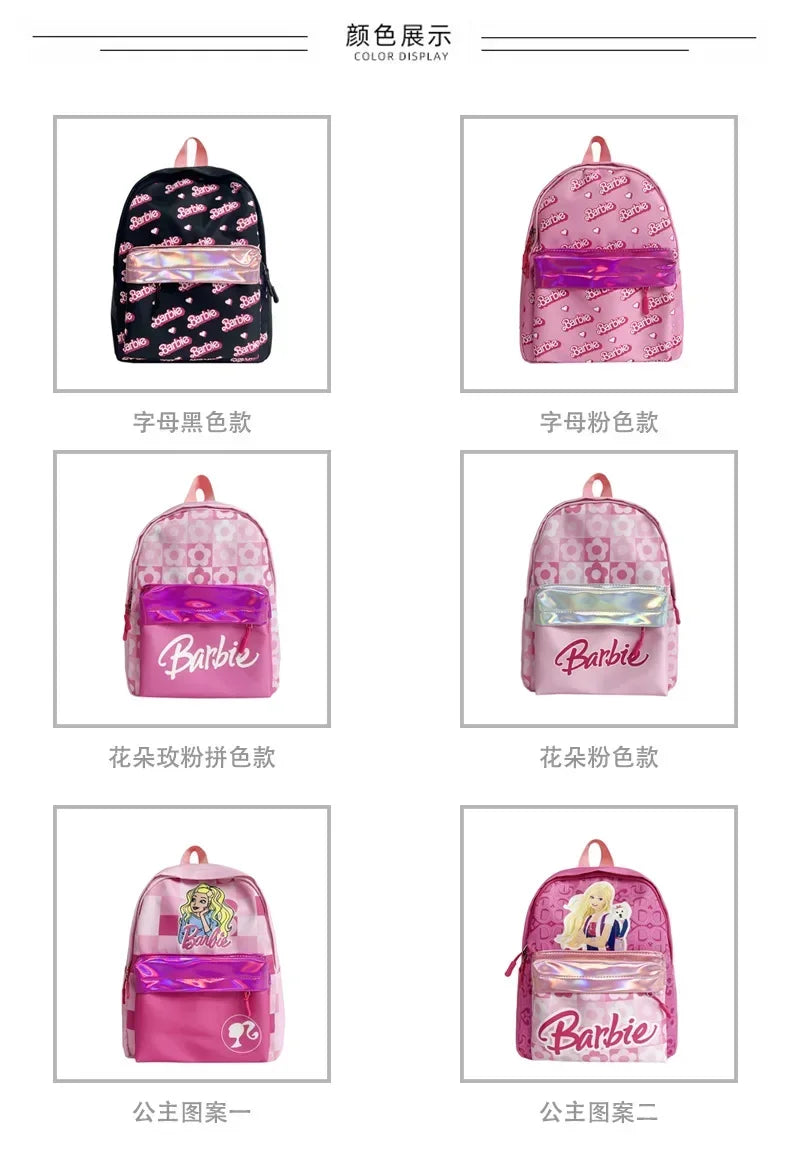 Kawaii Barbie Cartoon Anime Fashion Backpack Girl Barbie Princess Backpack Cute Kindergarten Kids Schoolbag Gift Toys