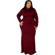 WSFEC XL-5XL Plus Size Dresses For Women Clothing 2022 Autumn Winter Solid Long Sleeve Bodycon Sexy Casual Long Dress Dropshipping 