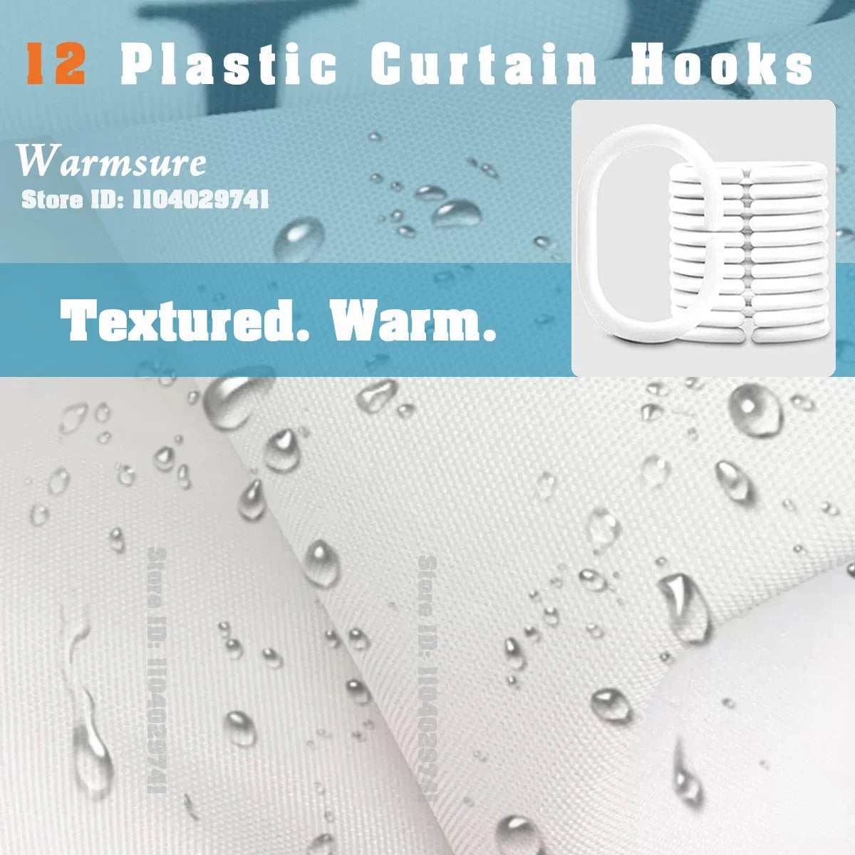 Marble Waterproof Shower Curtain Waterproof Shower Curtain for Bathroom Decor Printed Washable Shower Curtain with Hooks