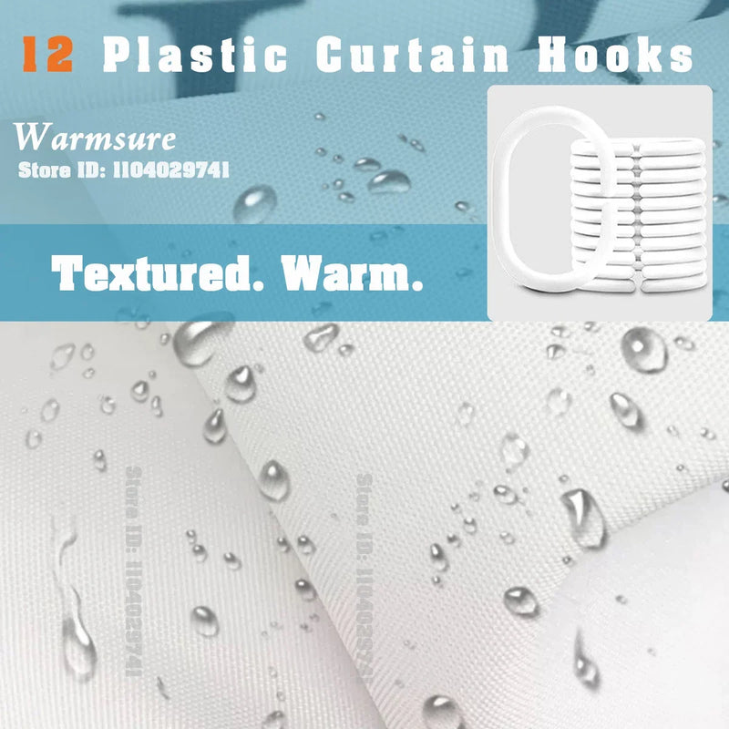 Cortina de ducha impermeable de mármol, cortina de ducha impermeable para decoración de baño, cortina de ducha impresa, lavable, con ganchos