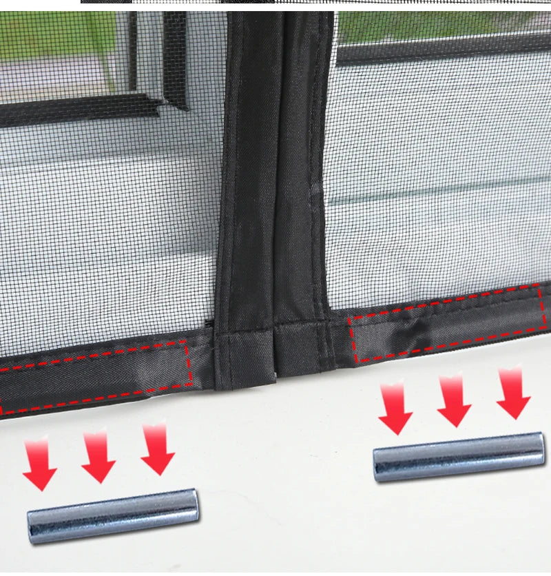Black，Mosquito net magnetic screen air curtain invisible customized size，Magnetic stripe opens from the middle，motorhomes， car