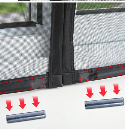 Black，Mosquito net magnetic screen air curtain invisible customized size，Magnetic stripe opens from the middle，motorhomes， car