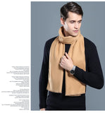 Designer Brand Plaid Men's Cashmere Scarf Winter Warm Scarves Shawls Casual Business Long Wraps Pashmina Christmas Gift for Man