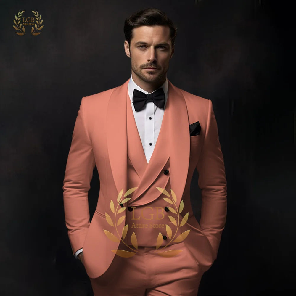 Traje blanco roto para hombre, para boda, cena, fiesta o cóctel, de 3 piezas (chaqueta, chaleco y pantalón), talla personalizada, color y vestido.