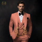 Traje blanco roto para hombre, para boda, cena, fiesta o cóctel, de 3 piezas (chaqueta, chaleco y pantalón), talla personalizada, color y vestido.