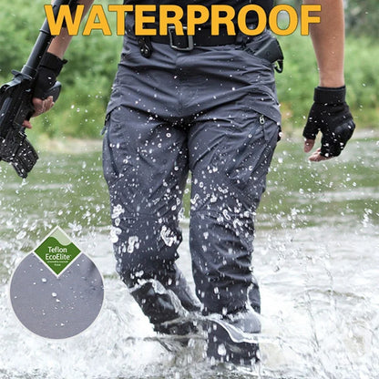 Pantalones cargo urbanos para hombre, multibolsillos, impermeables, resistentes al desgaste, informales, de entrenamiento, de secado rápido