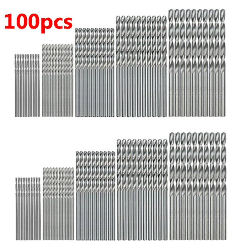 100pcs/50pcs New Twist Drill Bit Set Titanium Hex Shank HSS Drill Impact Driver Power Tool Drilling Tool Set 1/1.5/2/2.5/3mm